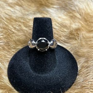 Black CZ Harley Davidson Mod Ring .925 SS Size 7